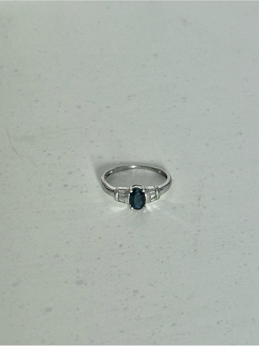 Sapphire and Diamond Platinum Ring